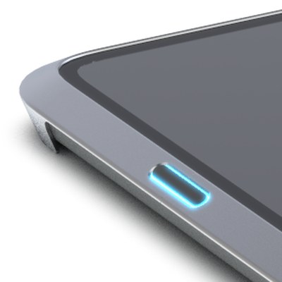 Illuminated power button detail