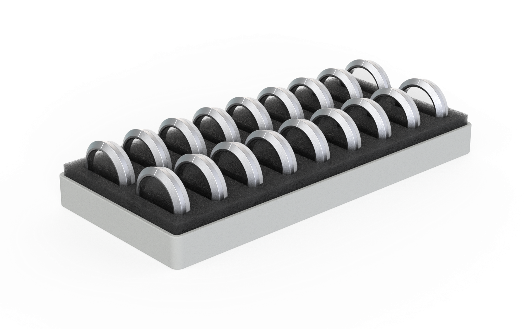 Tray of 16 clear pieces