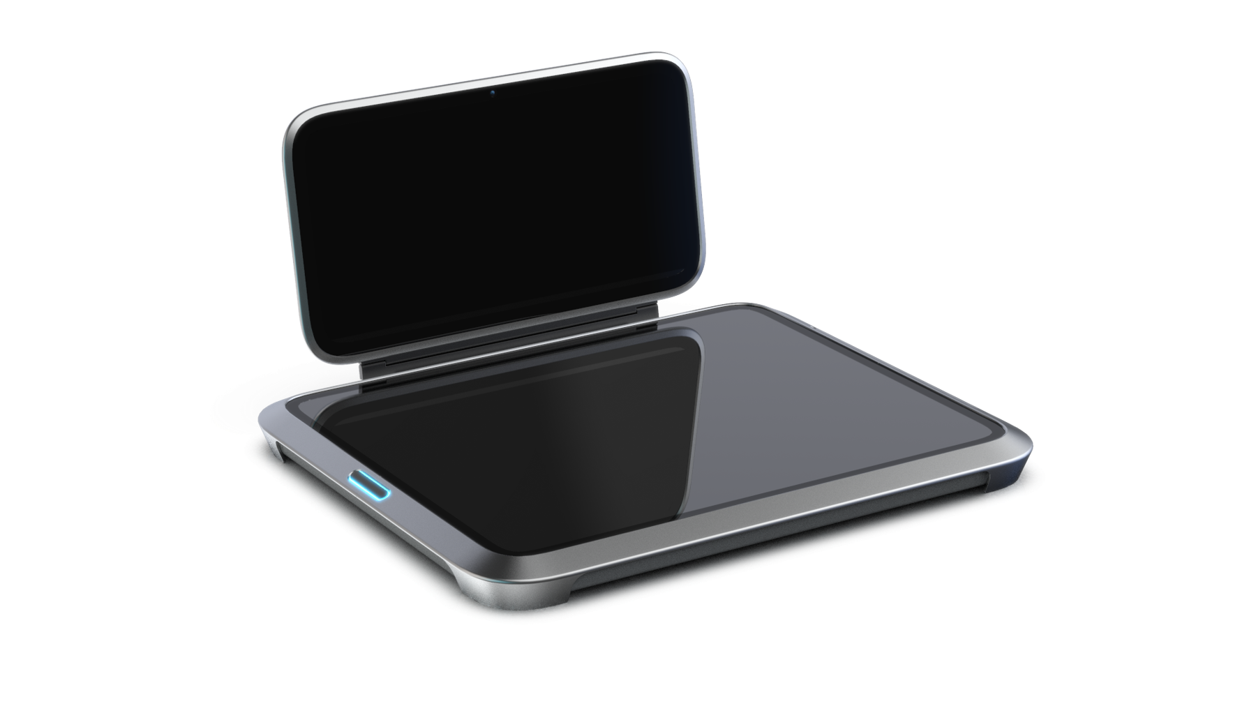 Console with second screen in landscape position