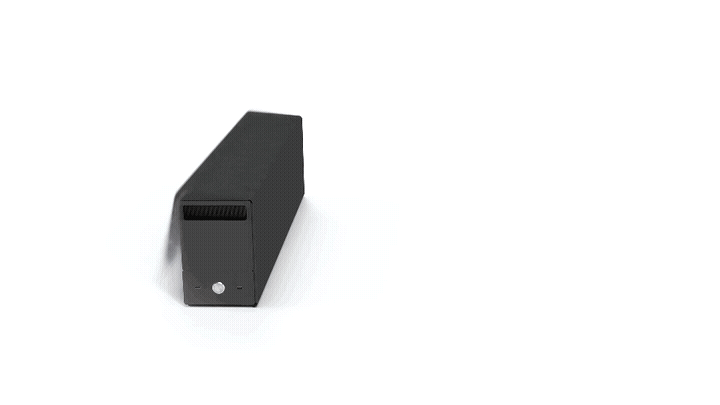 Optic unfolding on its steel hinges